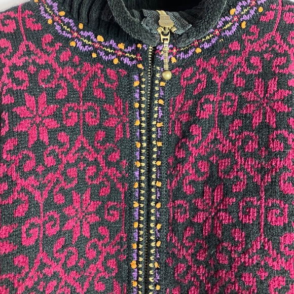 Wool Icelandic Design Zip Sweater Jacket - Picture 3 of 4